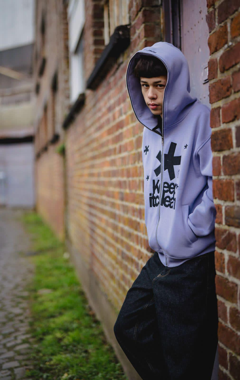 KEEP IT CLEAN - OPIUM FULL ZIPPER HOOD - LAVENDER/BLACK
