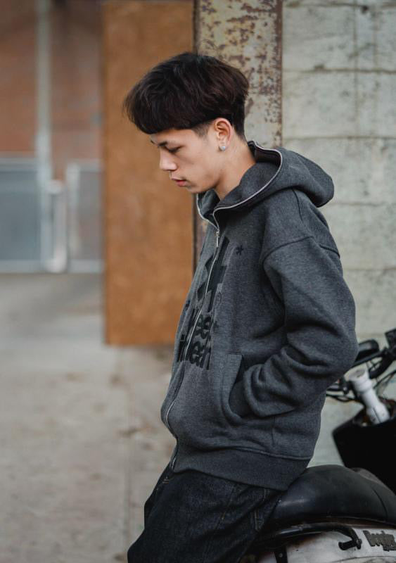 KEEP IT CLEAN - OPIUM FULL ZIPPER HOOD - CHARCOAL/BLACK