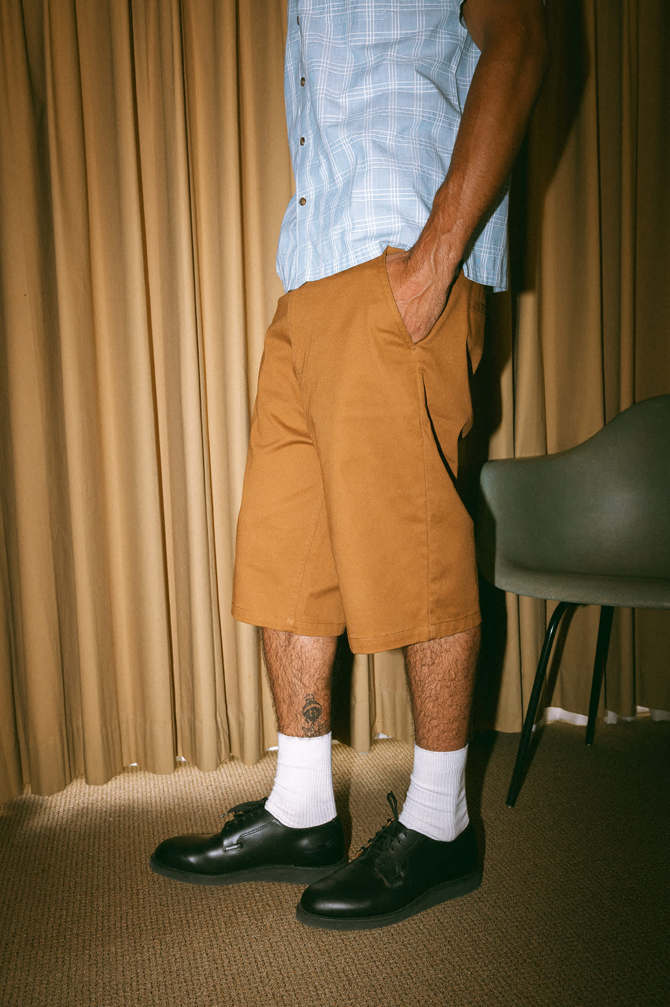 BRIXTON - CHOICE CHINO BAGGY SHORT - WASHED COPPER