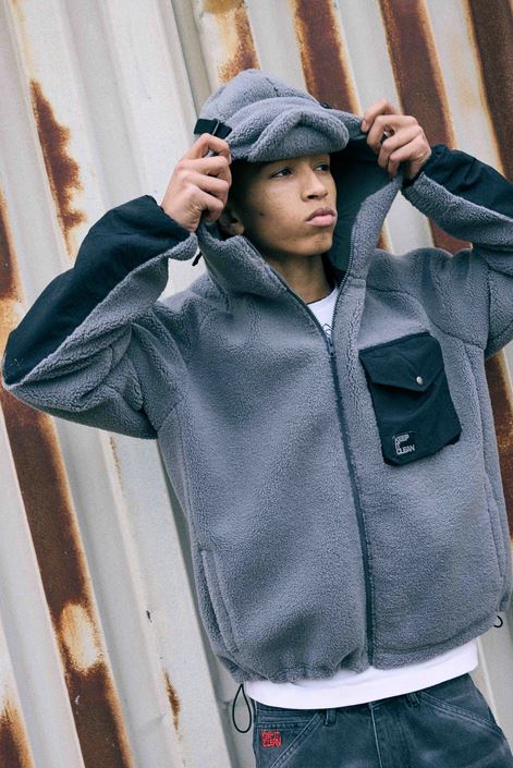 KEEP IT CLEAN - URBAN SHERPA JACKET - ASH GREY