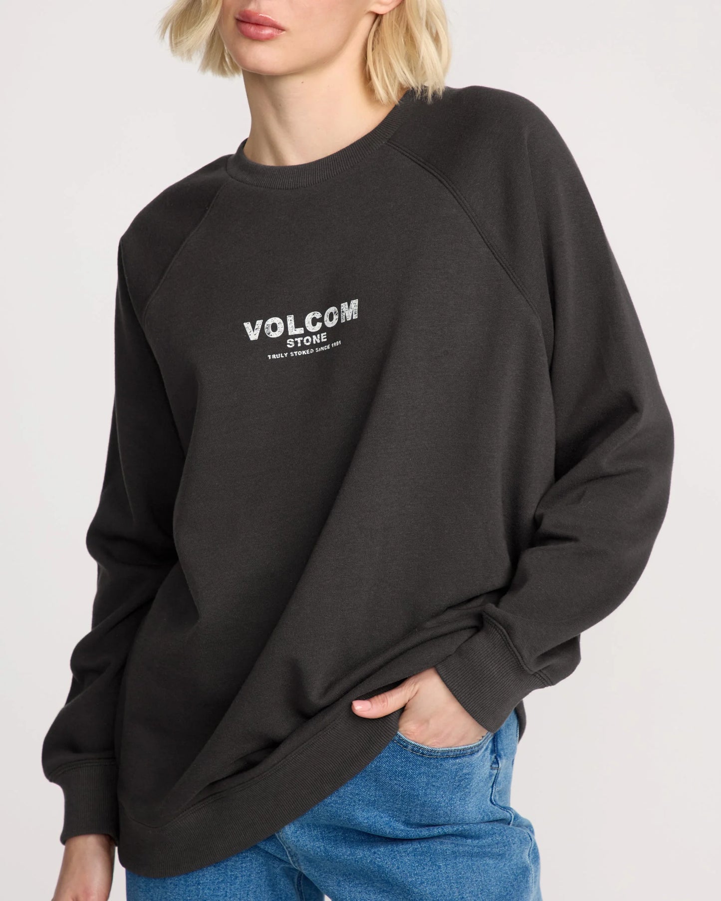 VOLCOM - STONE MAGIC WOMEN CREW - BLACK