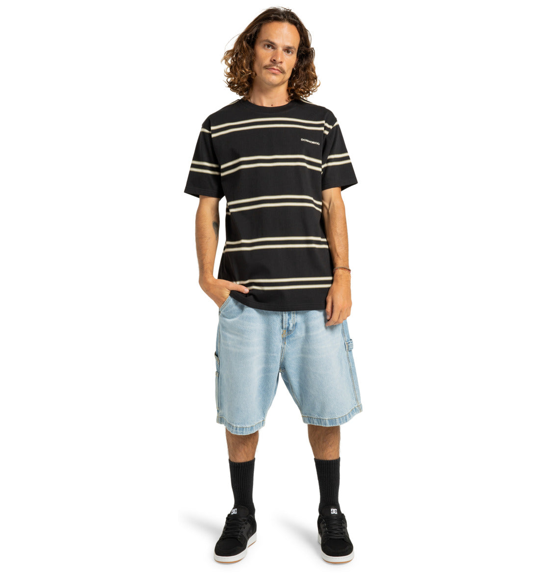 DC - PORTSIDE STRIPED TEE - BLACK