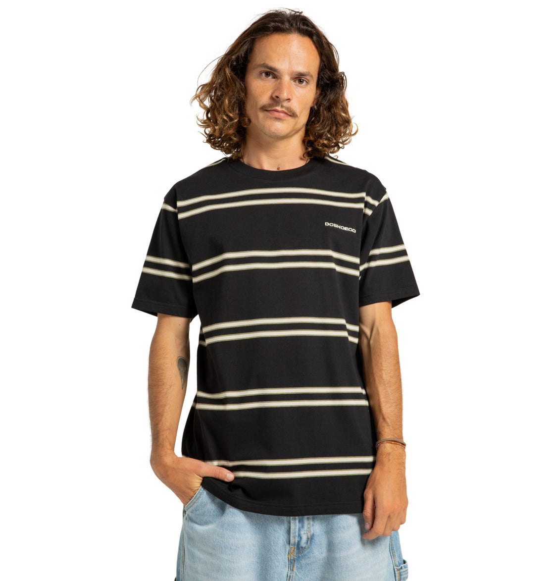 DC - PORTSIDE STRIPED TEE - BLACK