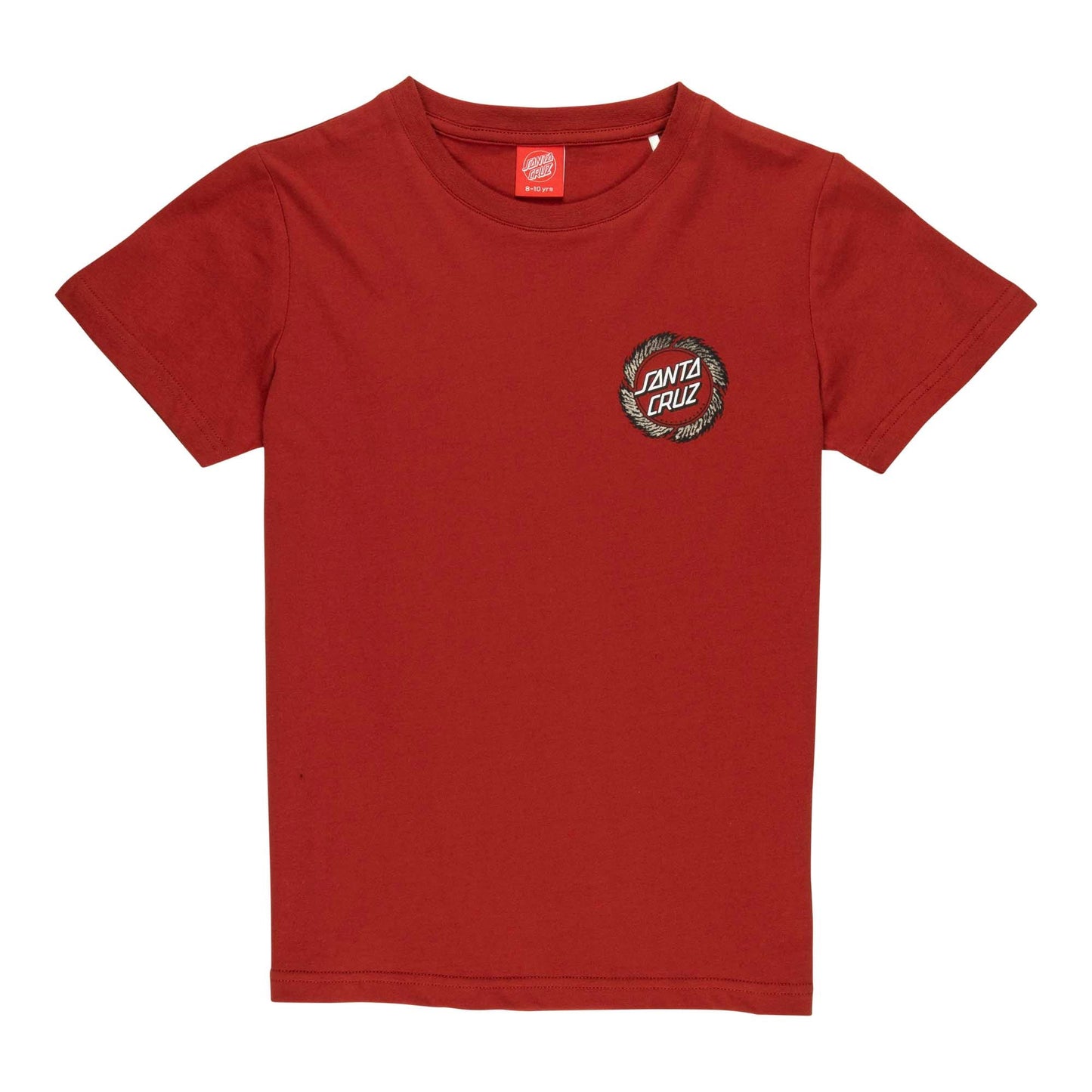 SANTA CRUZ - YOUTH FLAME RINGED DOT TEE - RUST