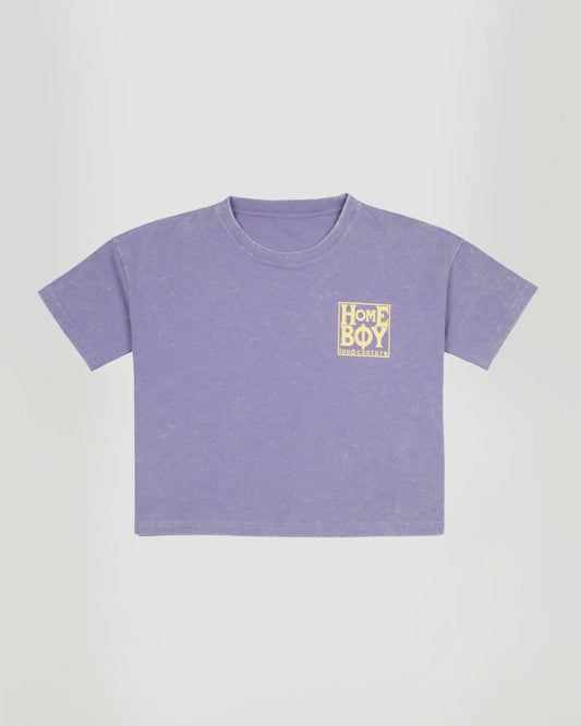 HOMEBOY - GIRLS CROP TEE NEW SCHOOL - WASHED LILAC