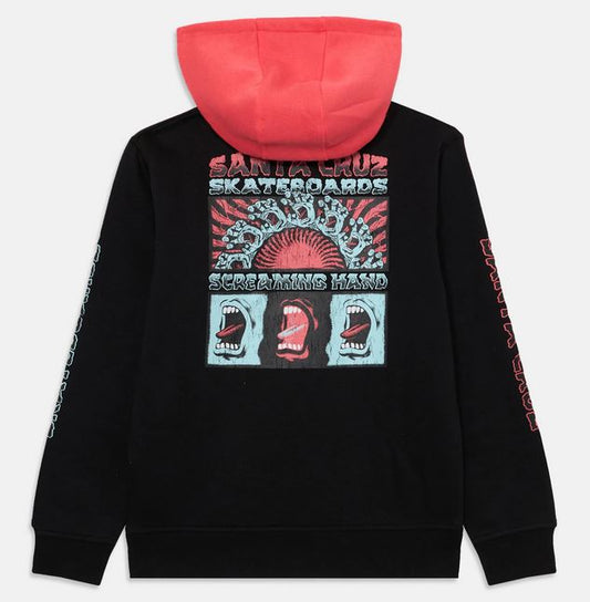 SANTA CRUZ - YOUTH VTG SCREAMING CONNECT HOOD - BLACK