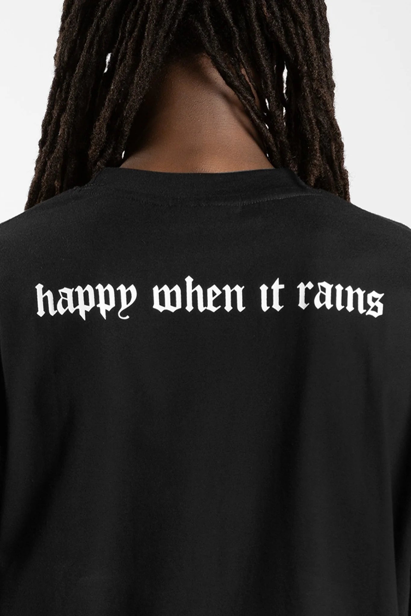 WASTED PARIS - HAPPY WHEN IT RAINS TEE - BLACK