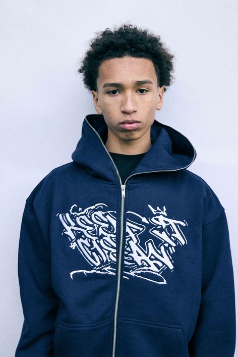 KEEP IT CLEAN - SIXT CIRLCE ZIP HOOD - NAVY