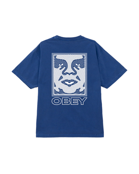 OBEY - RIPPLE TEE - PIGMENT ELECTRIC INDIGO