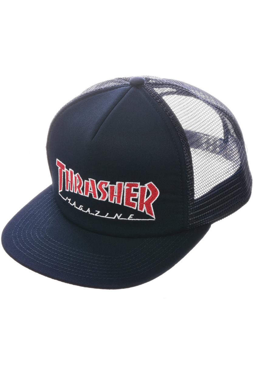 THRASHER - EMBROIDERED OUTLINED MESH CAP - NAVY