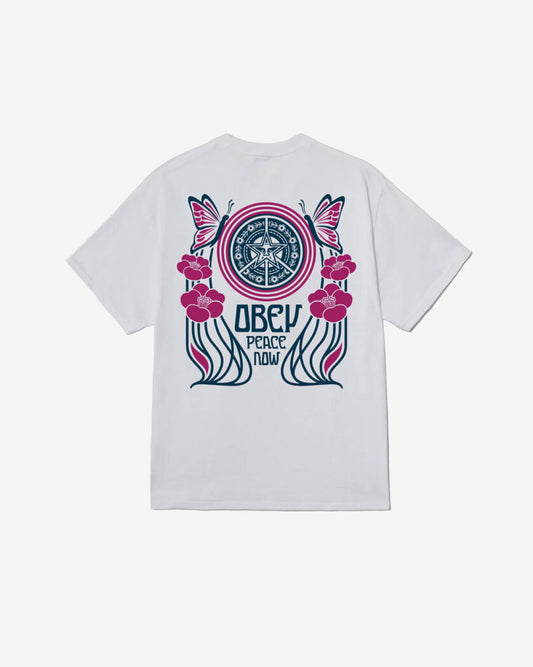 OBEY - PEACE NOW BUTTERFLIES TEE - WHITE