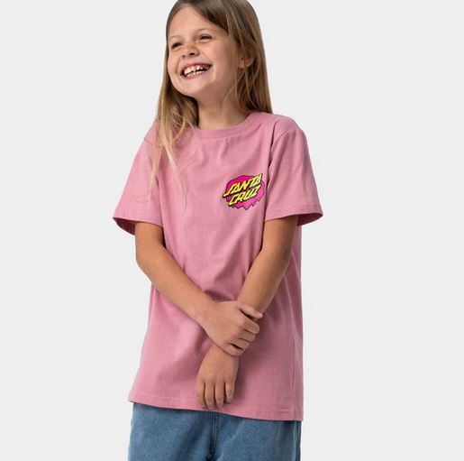 SANTA CRUZ - YOUTH SLIME DOT TEE - UNIVERSAL PINK
