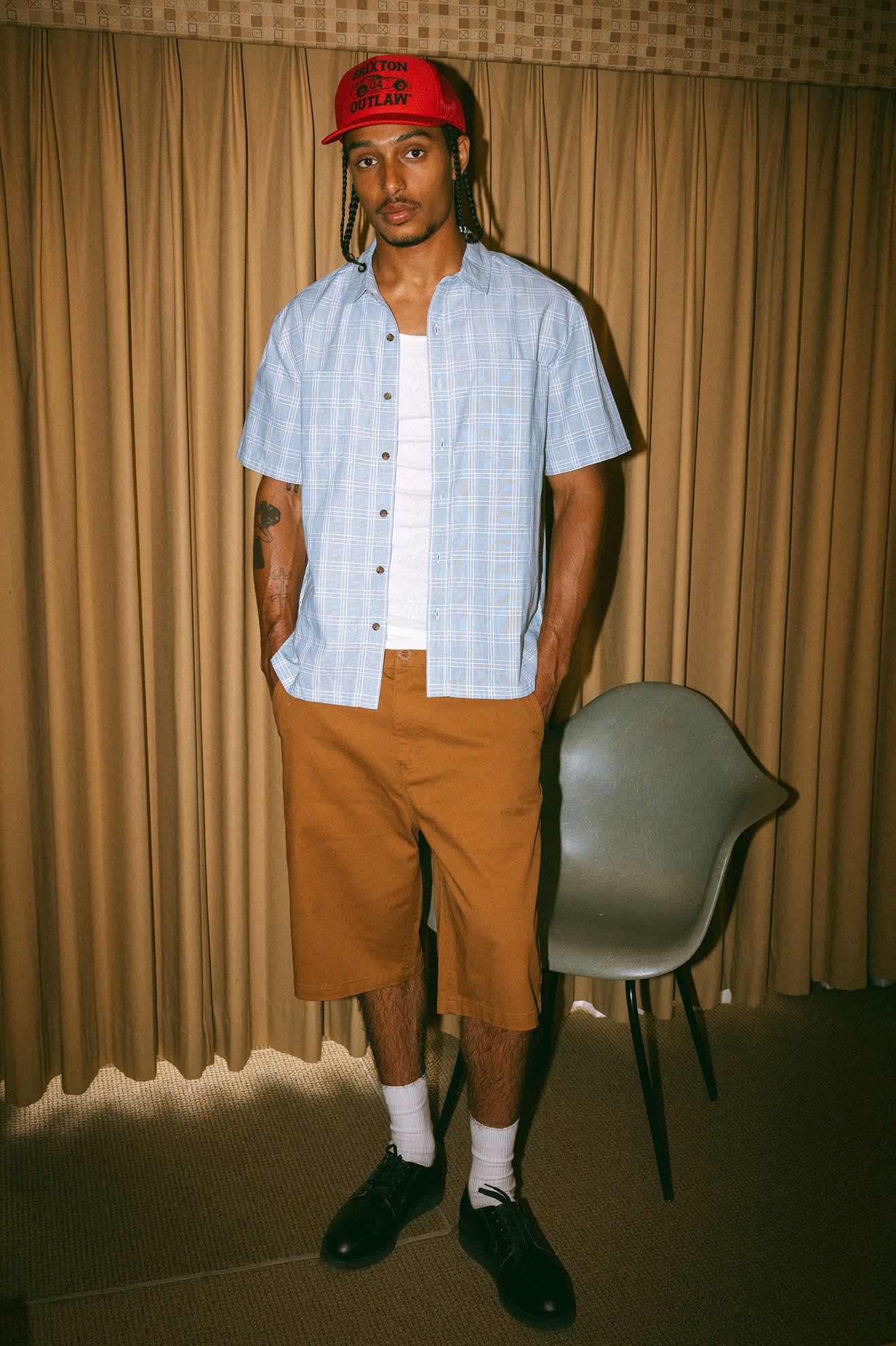 BRIXTON - CHOICE CHINO BAGGY SHORT - WASHED COPPER