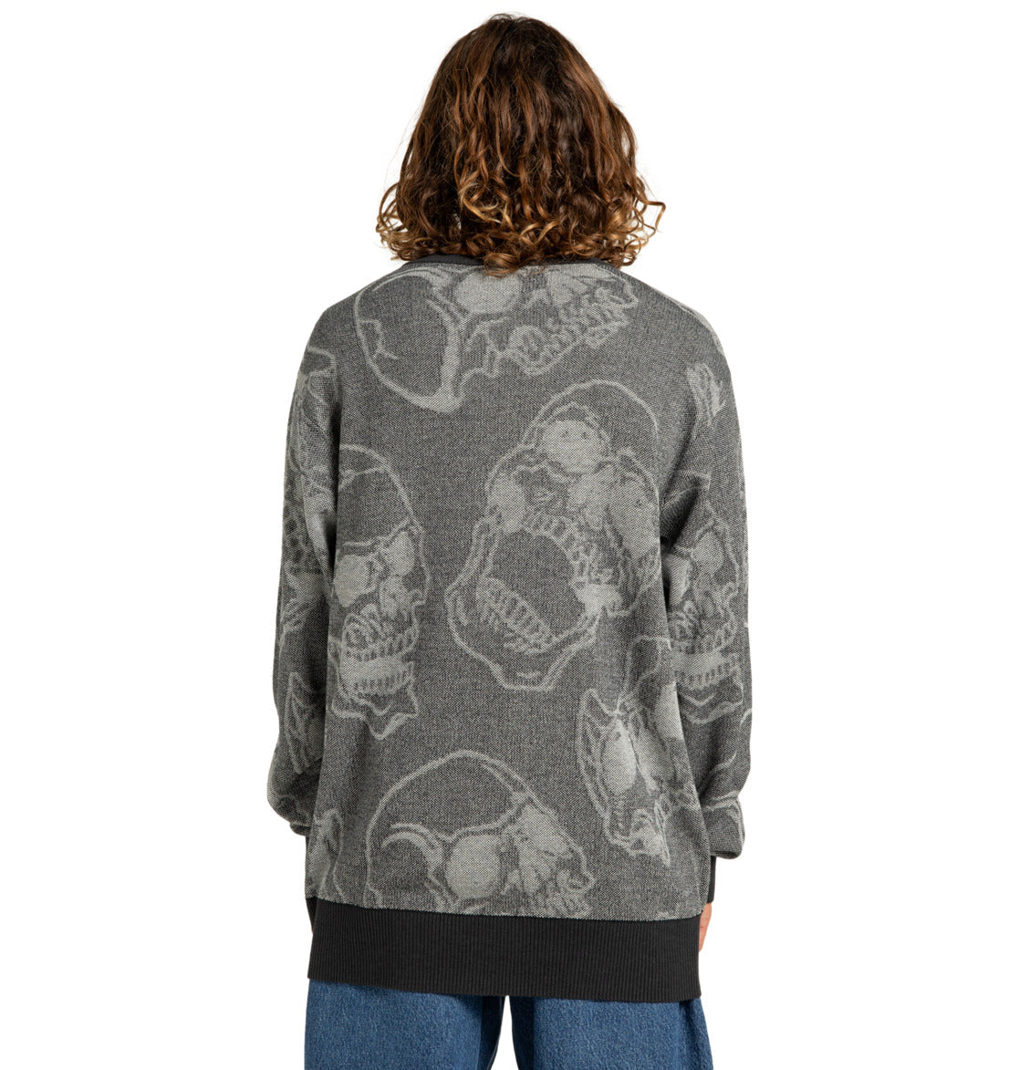 DC - FRACTURE CREWNECK - HEATHER SKULLY PRINT