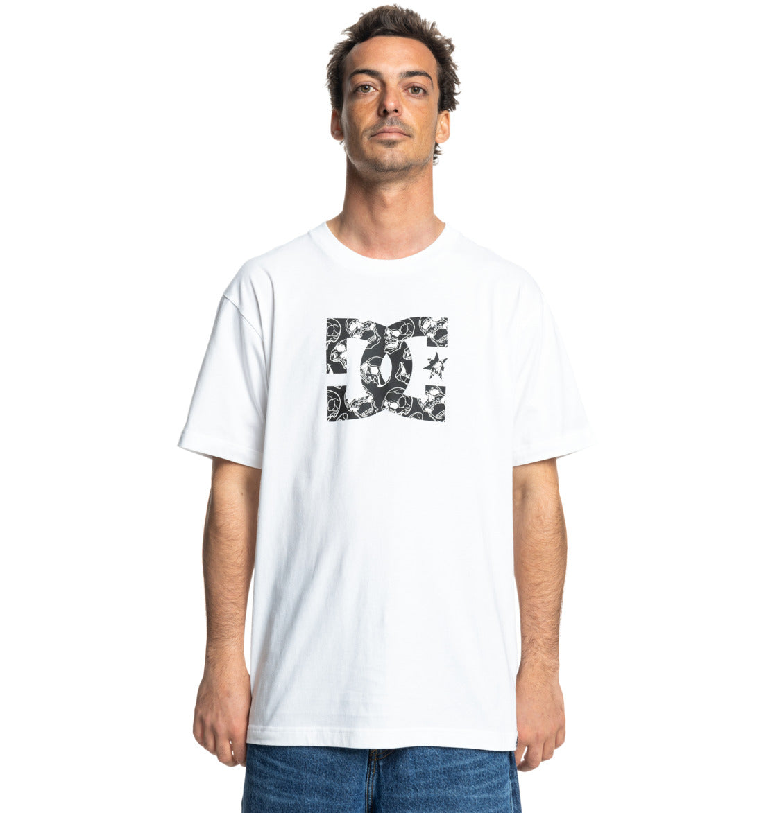 DC - STAR SKULLY TEE - WHITE