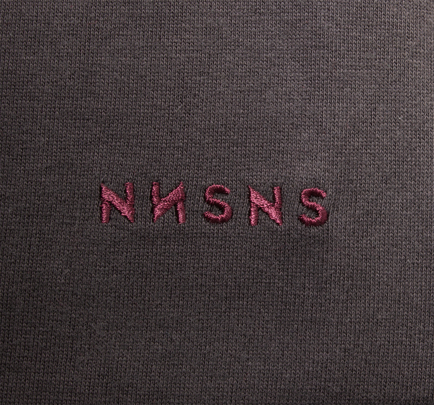 NNSNS - EMBROIDERED TEE - CHARCOAL/BURGUNDY