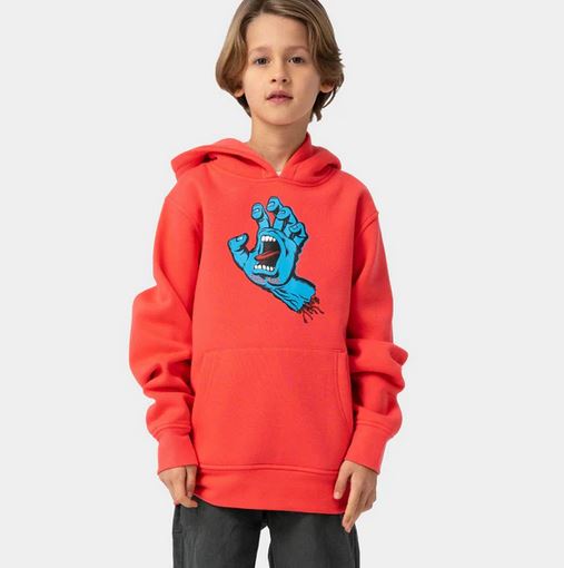 SANTA CRUZ - YOUTH SCREAMING HAND HOOD - BRIGHT RED