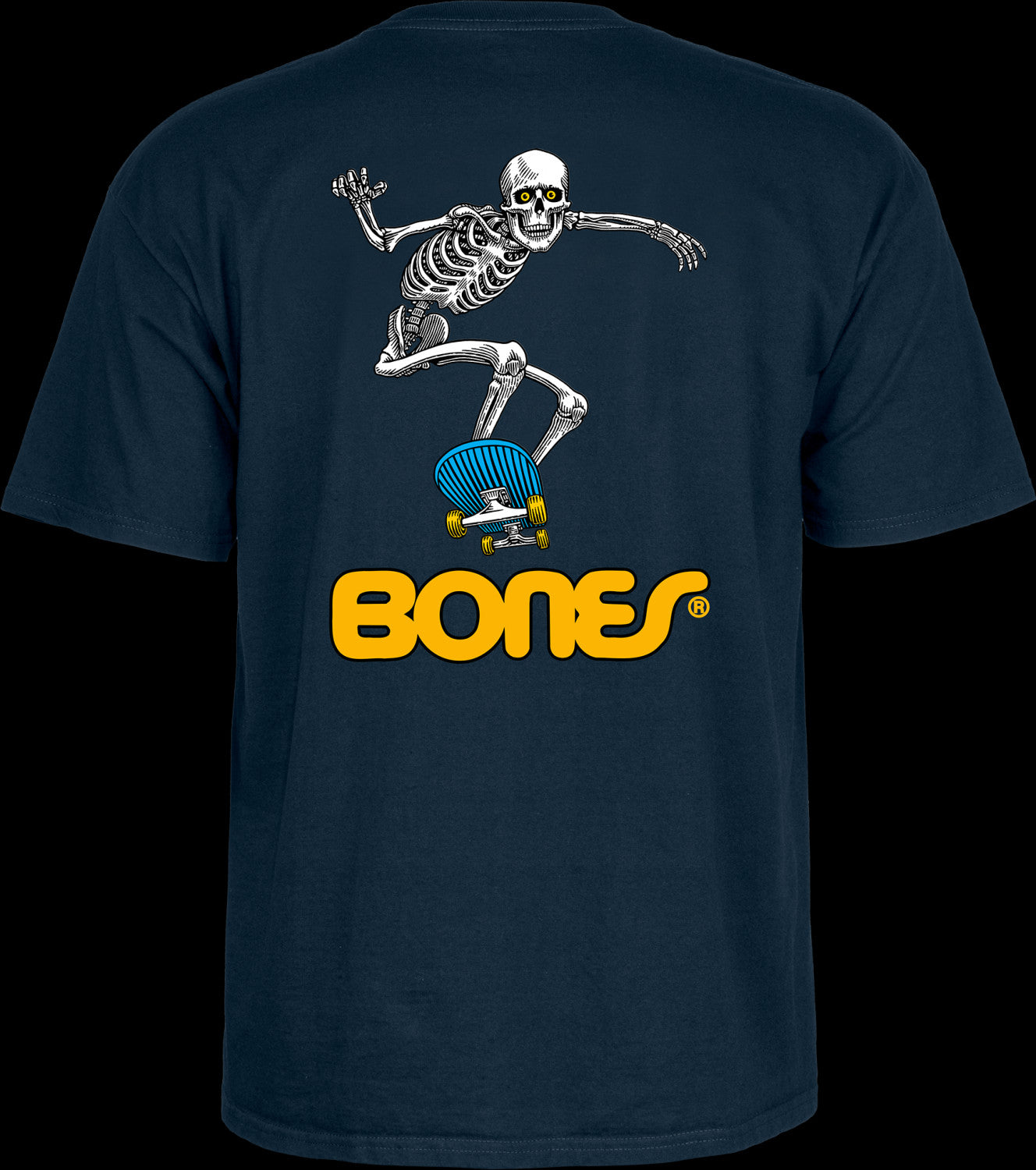 POWELL PERALTA - YOUTH SKATEBOARD SKELETON TEE - NAVY