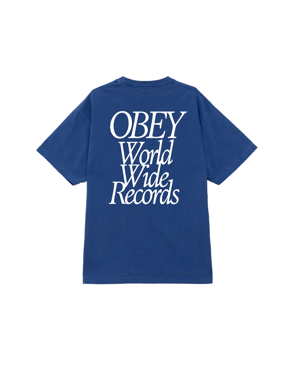 OBEY - WORLDWIDE RECORDS TEE - PIGMENT ELECTRIC INDIGO