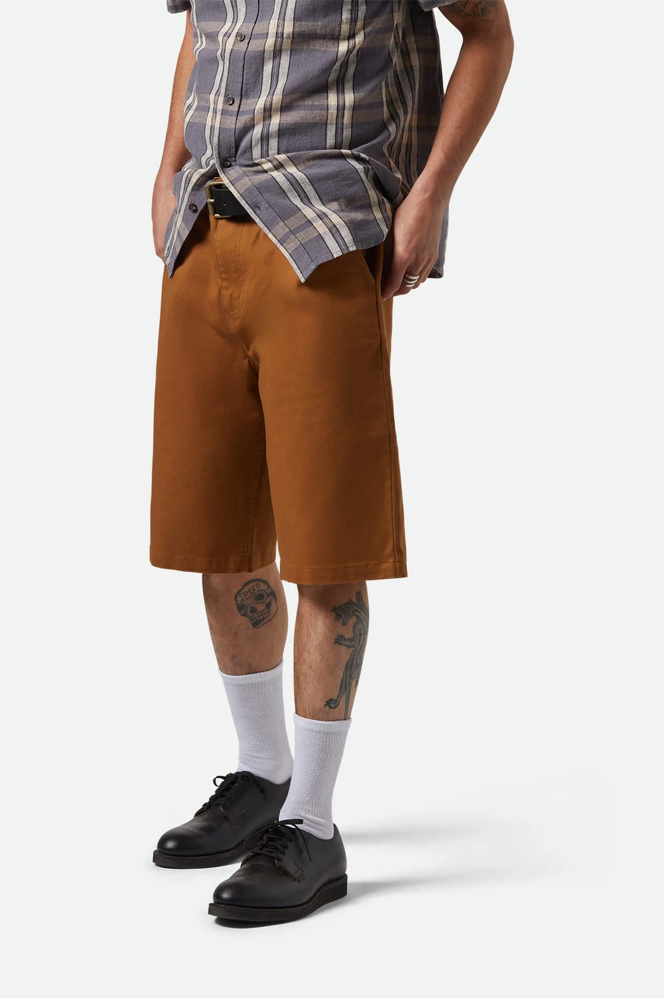BRIXTON - CHOICE CHINO BAGGY SHORT - WASHED COPPER