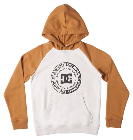DC - CORPO RAGLAN YOUTH HOOD - SNOW HEATHER/CHIPMUNK