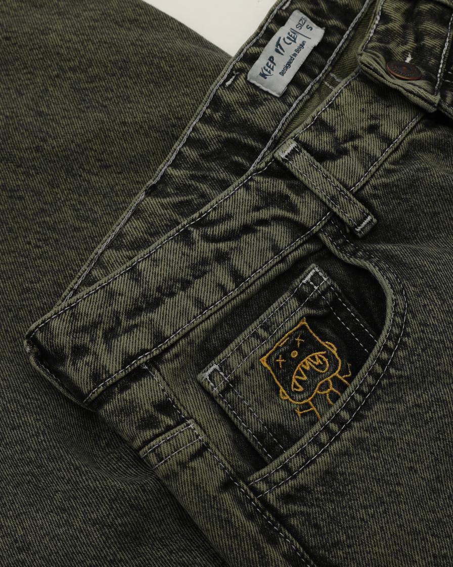 KEEP IT CLEAN - LOOSE PANT - GREEN/BLACK