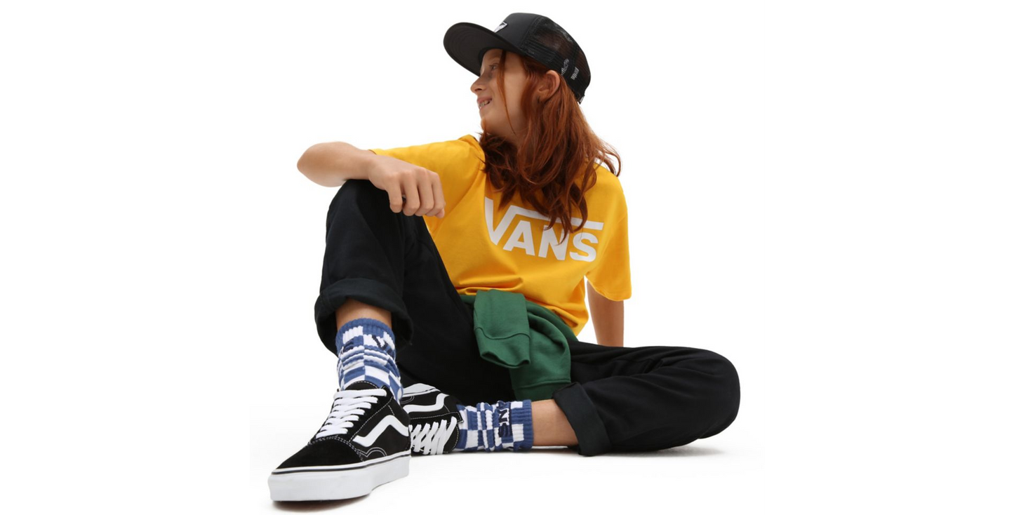 VANS - CLASSIC SS TEE BOYS - OLD GOLD/WHITE