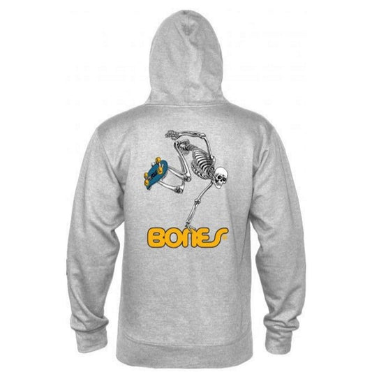 POWELL PERALTA - SKATEBOARD SKELETON MID WEIGHT HOOD - GUN METAL HEATHER