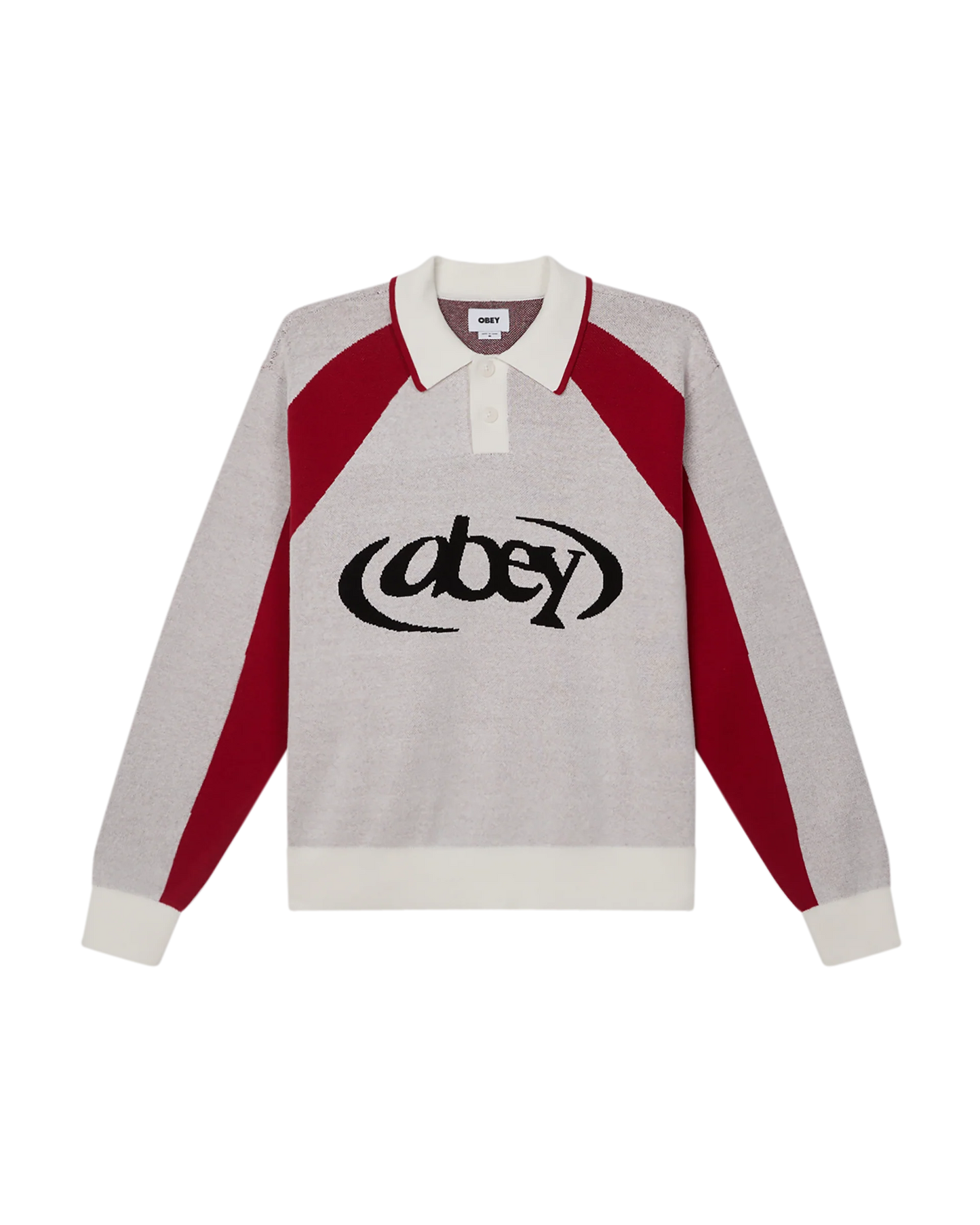 OBEY - SOCCER POLO SWEATER - WHITE MULTI