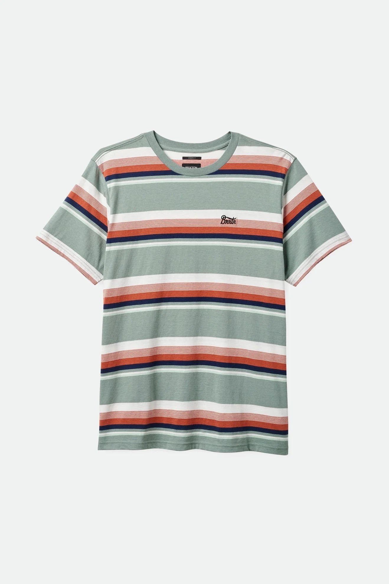 BRIXTON - HILT STITH S/S KNIT - CHINOIS GREEN/TERRACOTTA/OFF WHITE