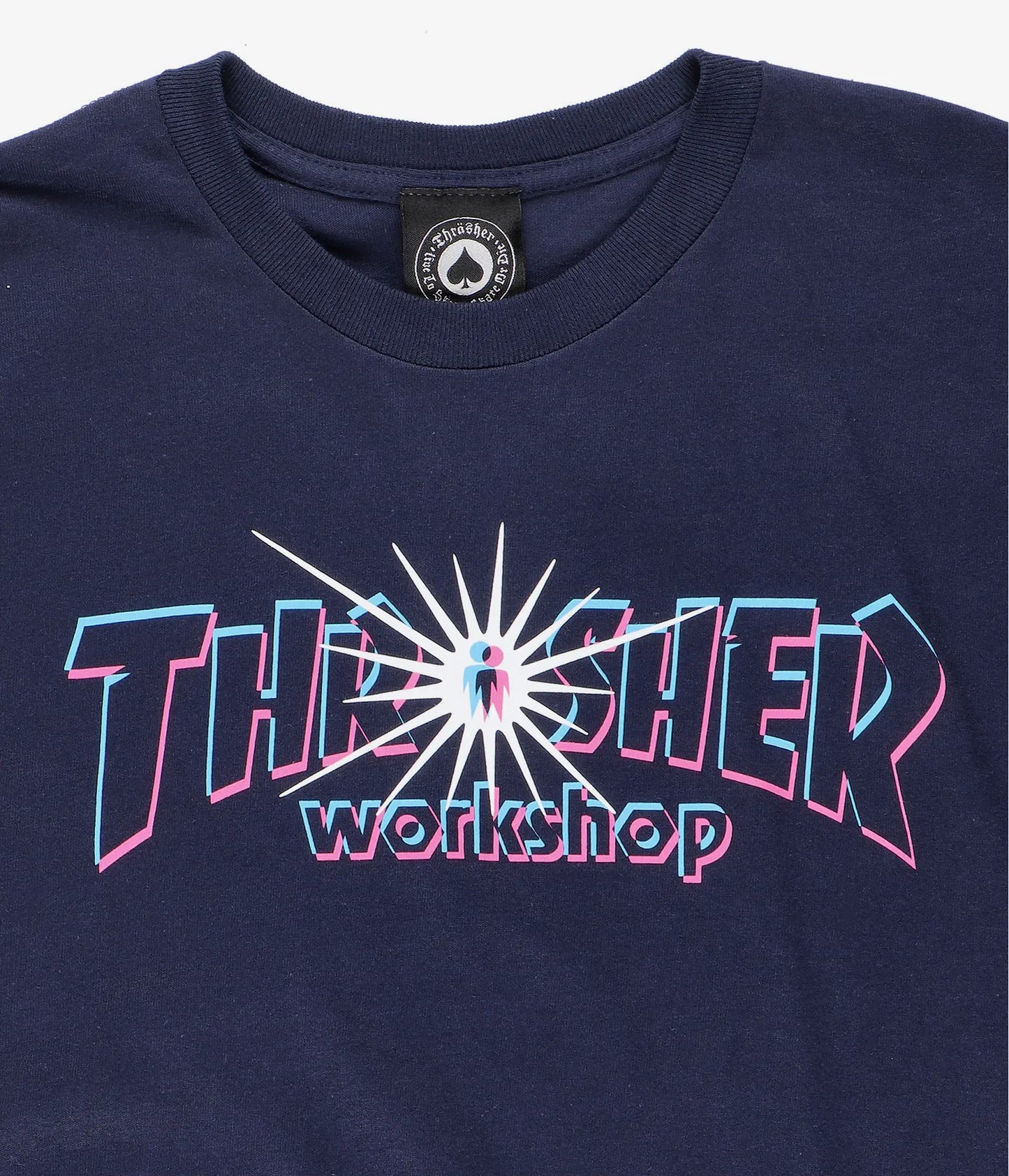 THRASHER X AWS - NOVA SS TEE - NAVY BLUE