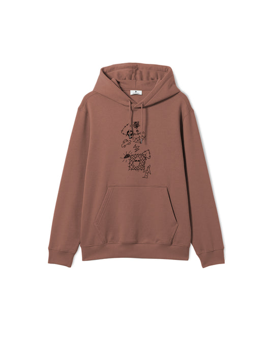 POETIC COLLECTIVE - DOODLE SKETCH HOOD - BROWN
