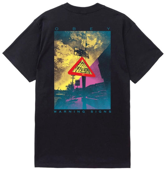 OBEY - WARNING SIGN TEE - BLACK