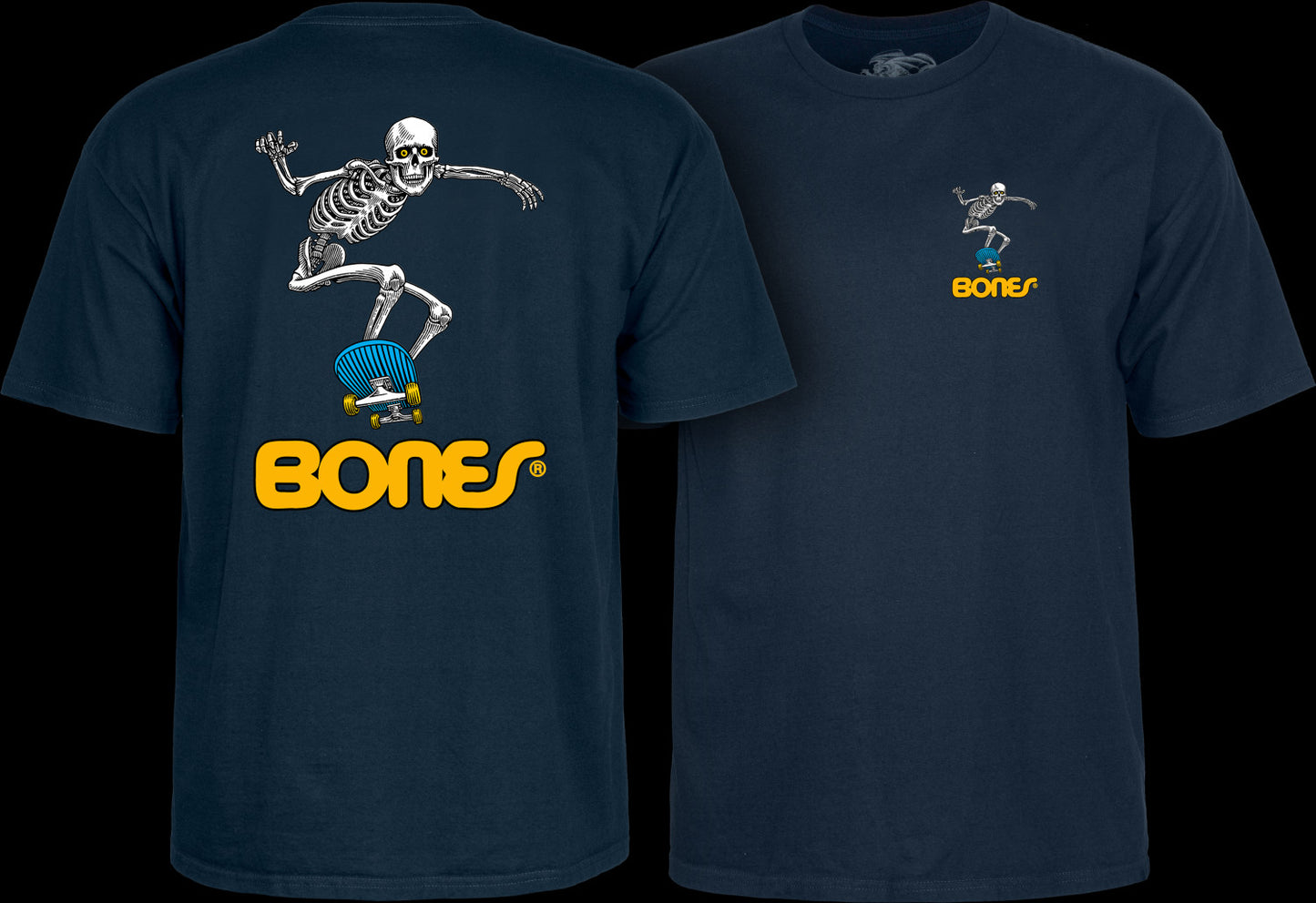 POWELL PERALTA - YOUTH SKATEBOARD SKELETON TEE - NAVY