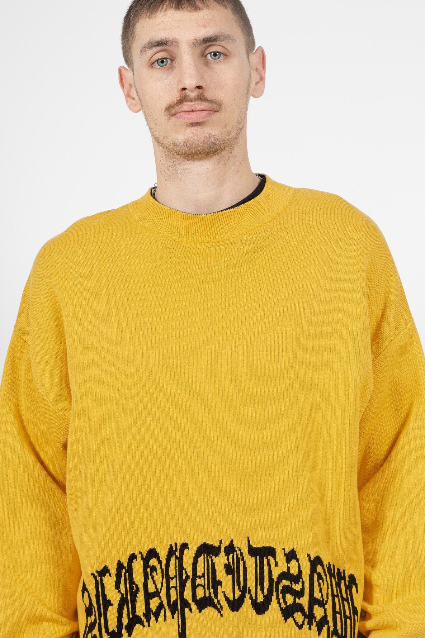 WASTED PARIS - REVERSE KINGDOM SWEATER - BLACK/GOLDEN YELLOW