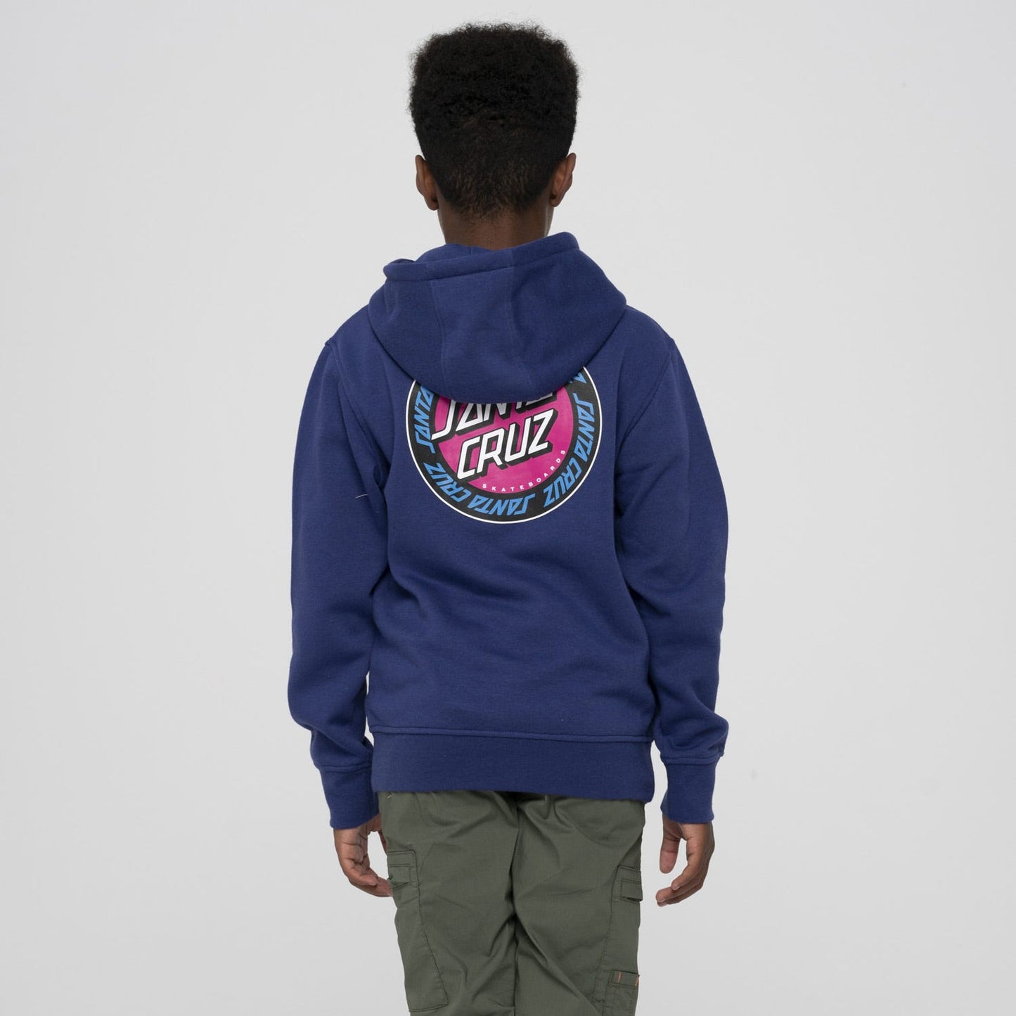 SANTA CRUZ - OUTER RINGED DOT YOUTH HOOD - NAVY