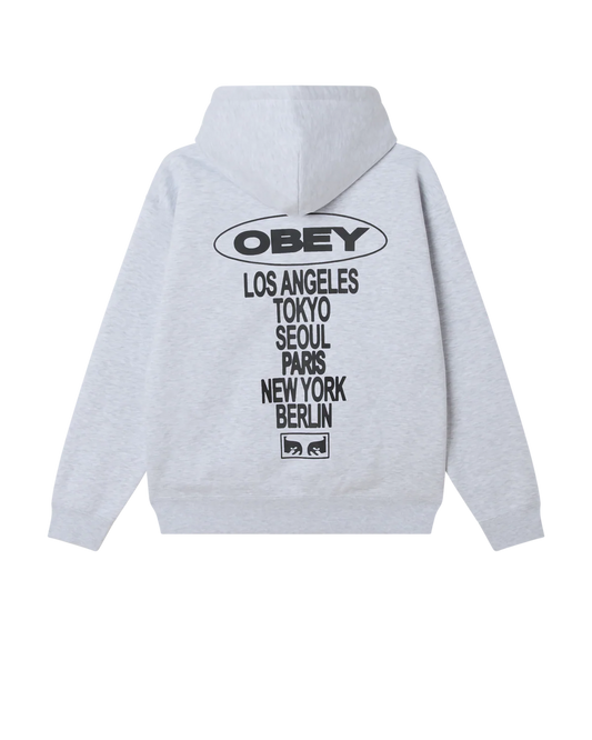 OBEY - OVAL CITIES HOOD - ASH GREY