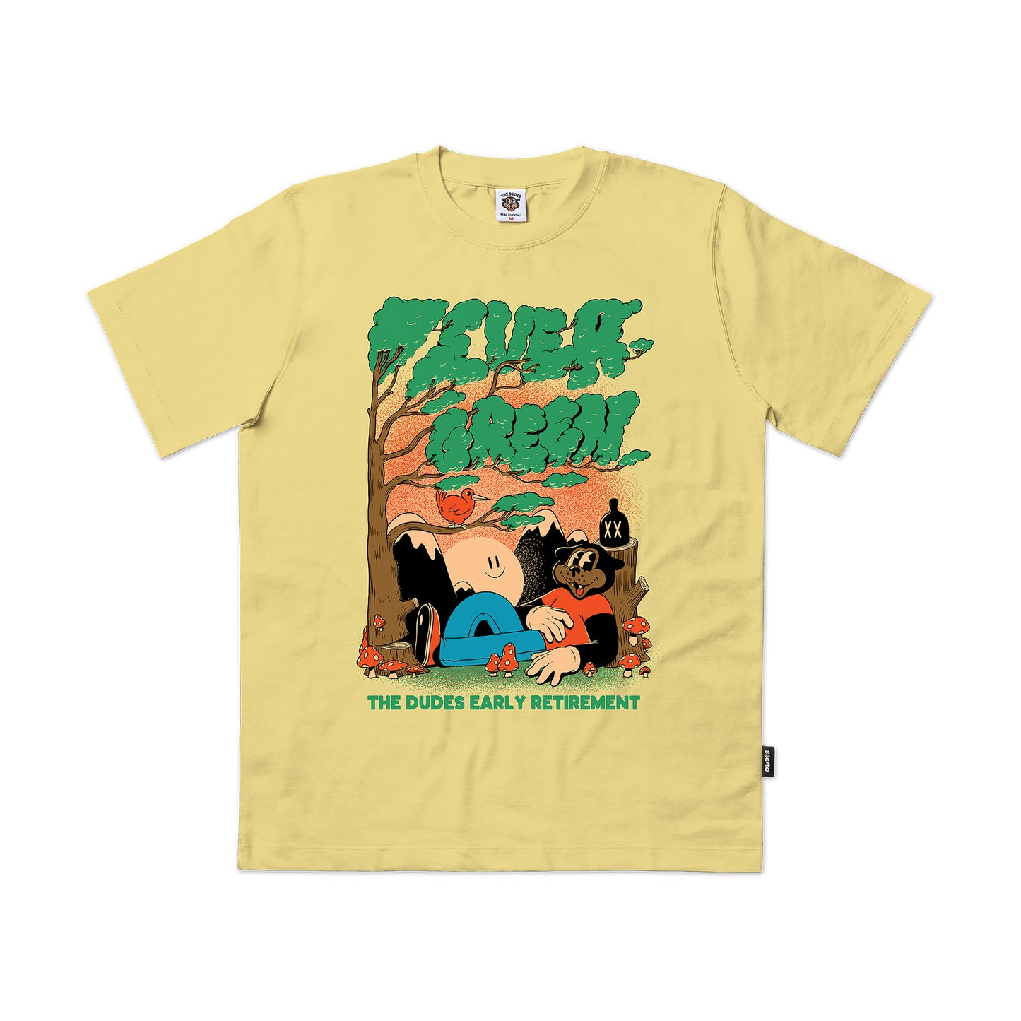 THE DUDES - EVERGREEN TEE - CUSTARD