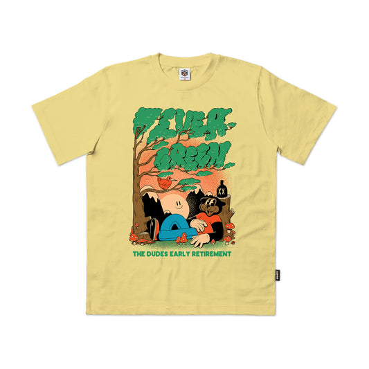 THE DUDES - EVERGREEN TEE - CUSTARD