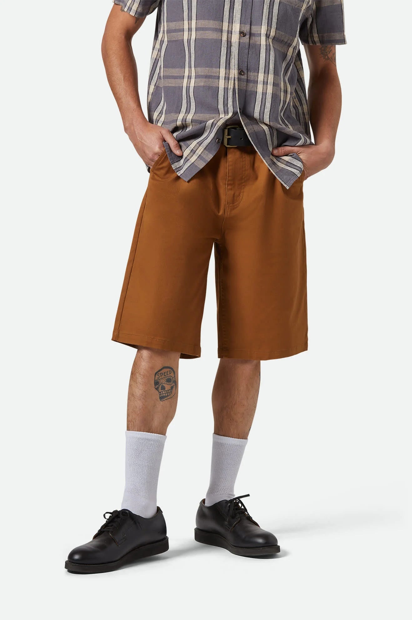 BRIXTON - CHOICE CHINO BAGGY SHORT - WASHED COPPER