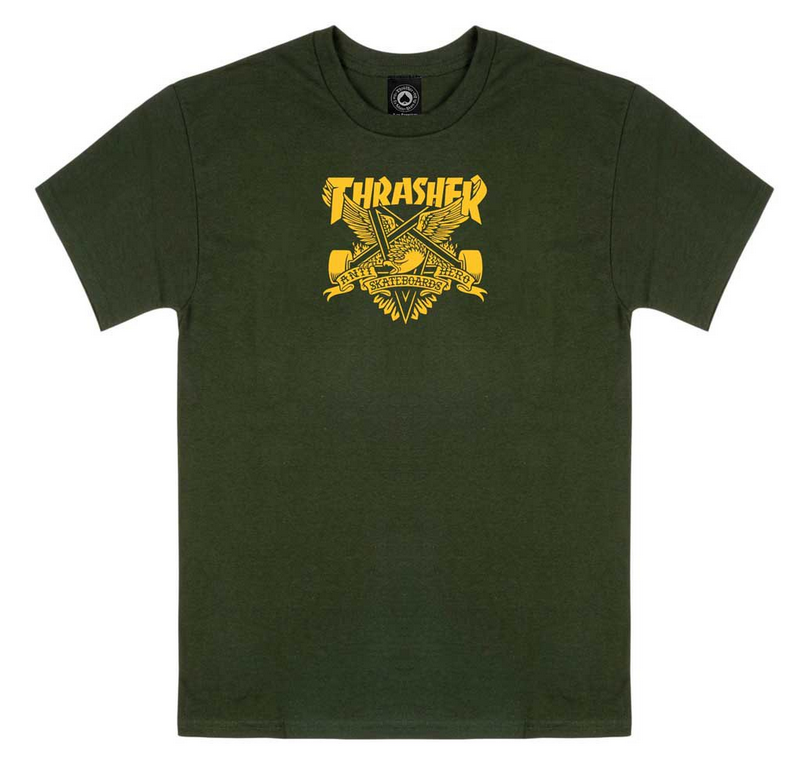 THRASHER X ANTI HERO - EAGLEGRAM TEE - FOREST GREEN