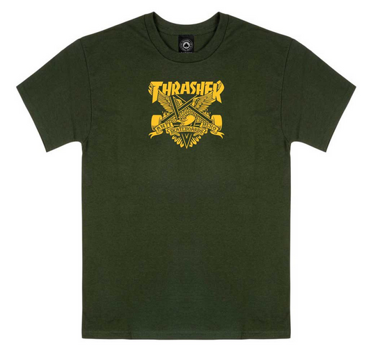 THRASHER X ANTI HERO - EAGLEGRAM TEE - FOREST GREEN