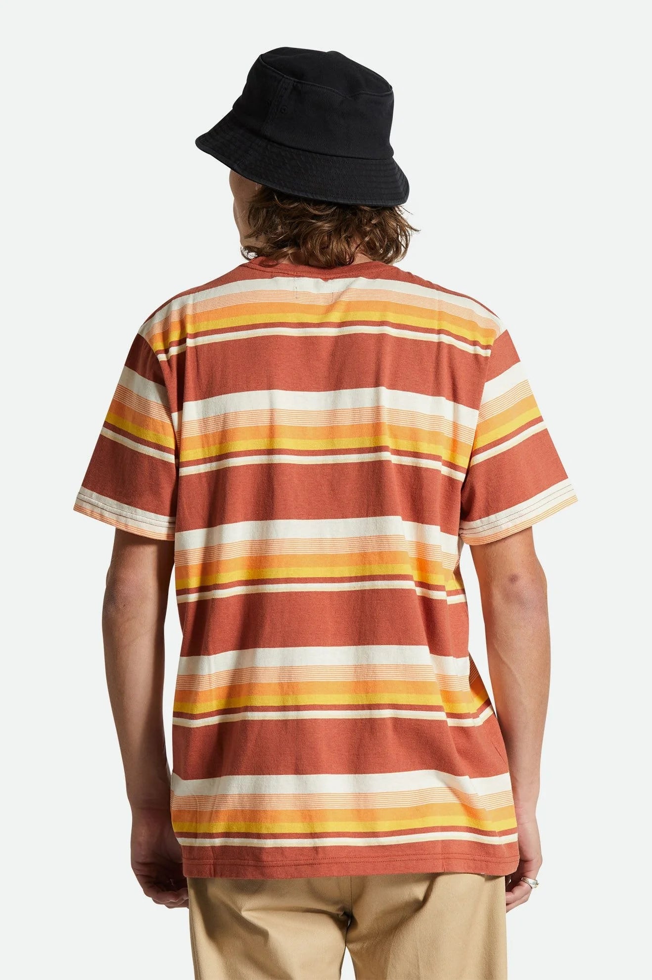 BRIXTON - HILT STITH S/S KNIT - TERRACOTTA/APRICOT/OFF WHITE