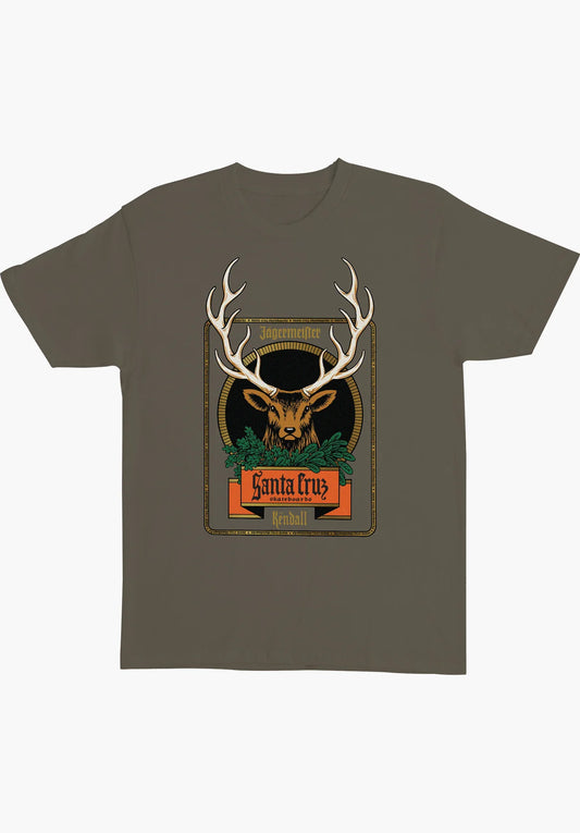SANTA CRUZ - JAGERMEISTER KENDALL DEER TEE - OLIVE
