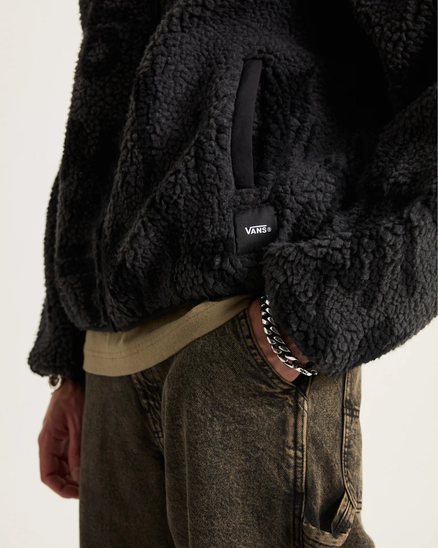VANS - STILLER SHERPA JACKET - BLACK/GREY