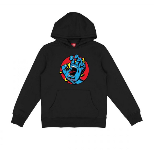 SANTA CRUZ - YOUTH HAND DOT FRONT HOOD - BLACK