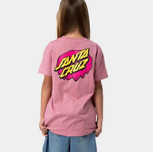 SANTA CRUZ - YOUTH SLIME DOT TEE - UNIVERSAL PINK
