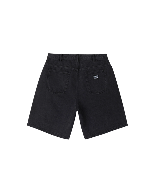 OBEY - BIGWIG BAGGY DENIM SHORT - FADED BLACK