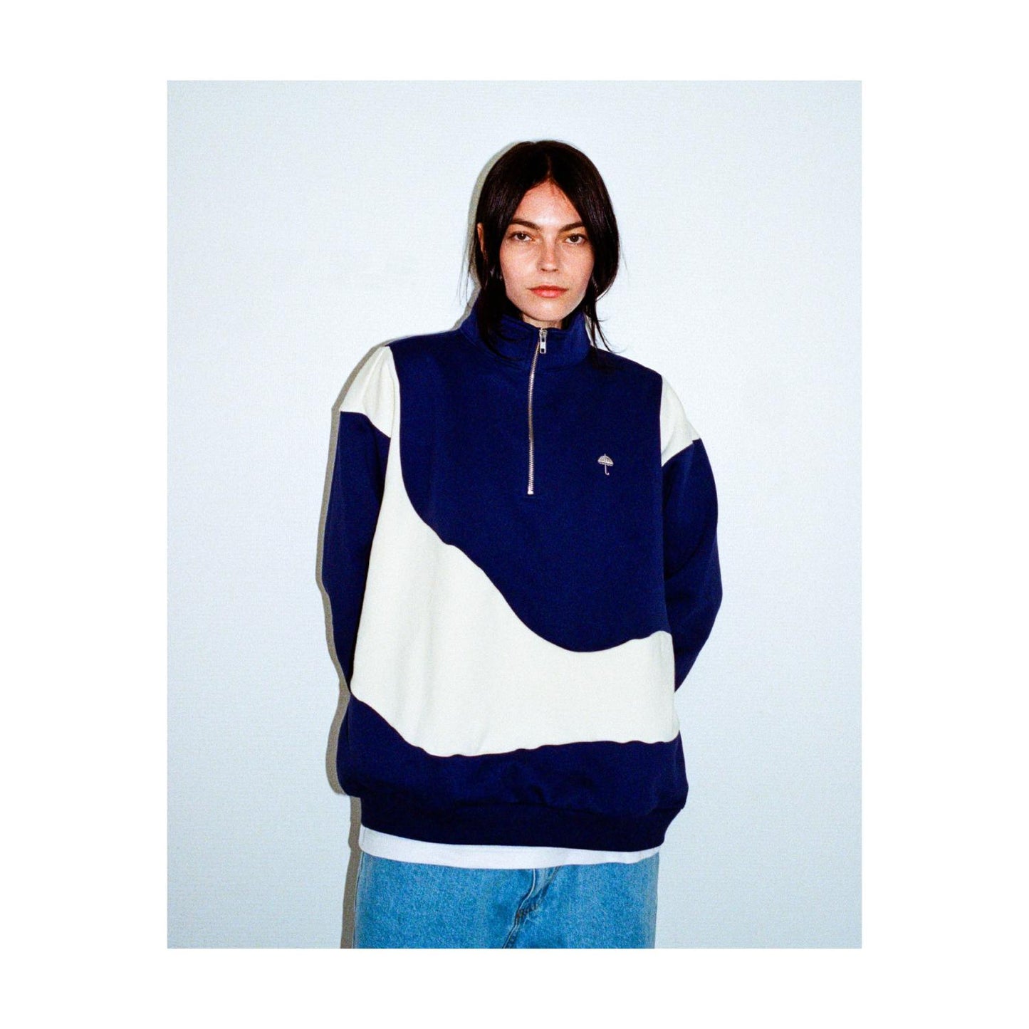 HELAS - FORMA QUARTER ZIP - NAVY/BEIGE
