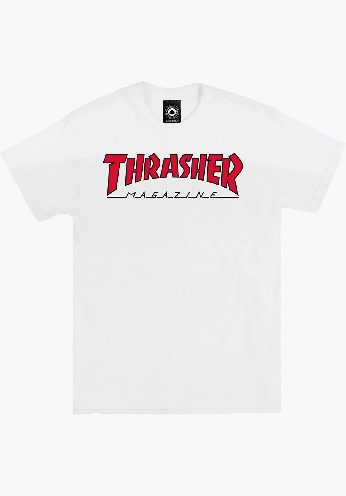 THRASHER - OUTLINED TEE - WHITE/RED